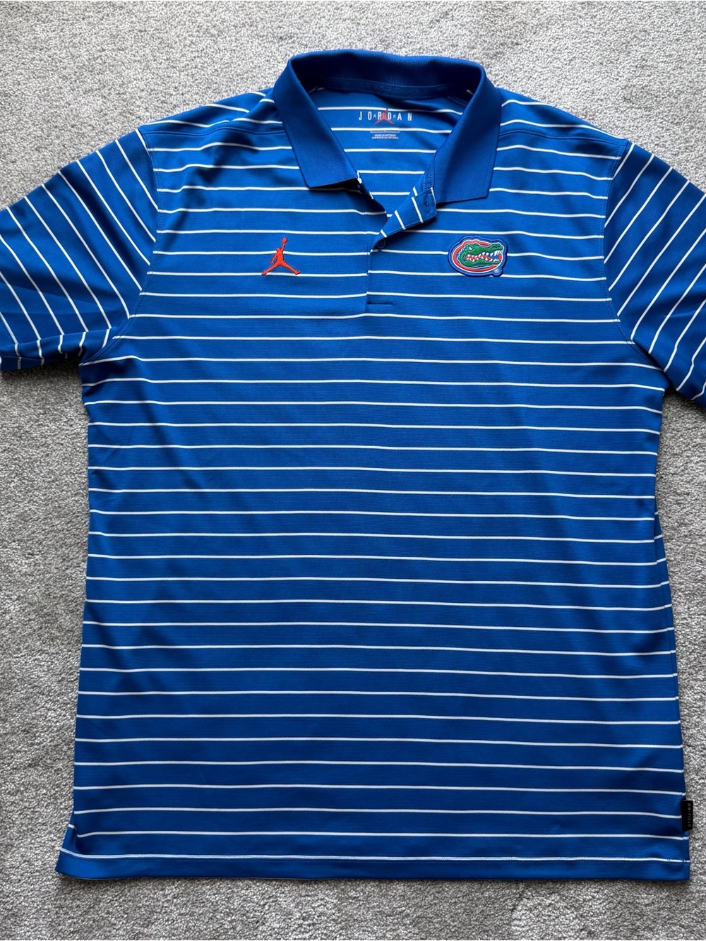 Jordan Dri-FIT Florida Gators Polo Shirt Men's Large Blue Striped Golf NCAA - Picture 1 of 8